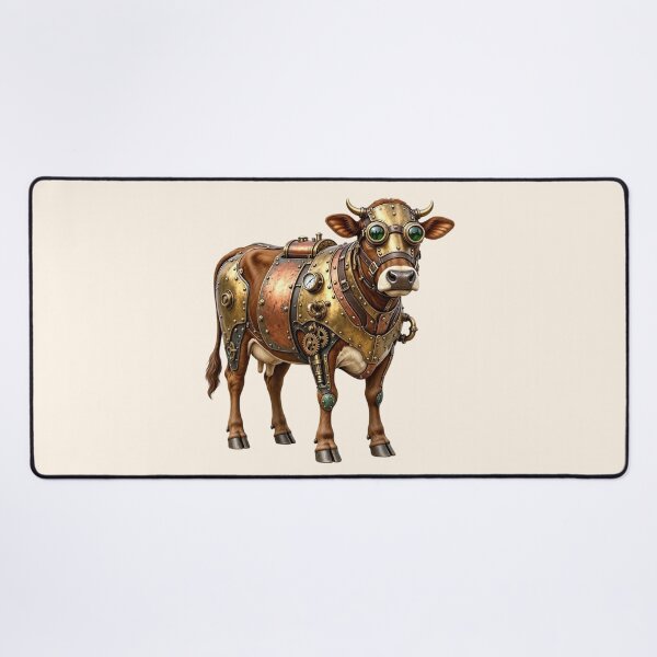 Item preview, Steampunk Cow – Mechanical Cow with Brass Armor and Goggles designed and sold by SweetLilith.