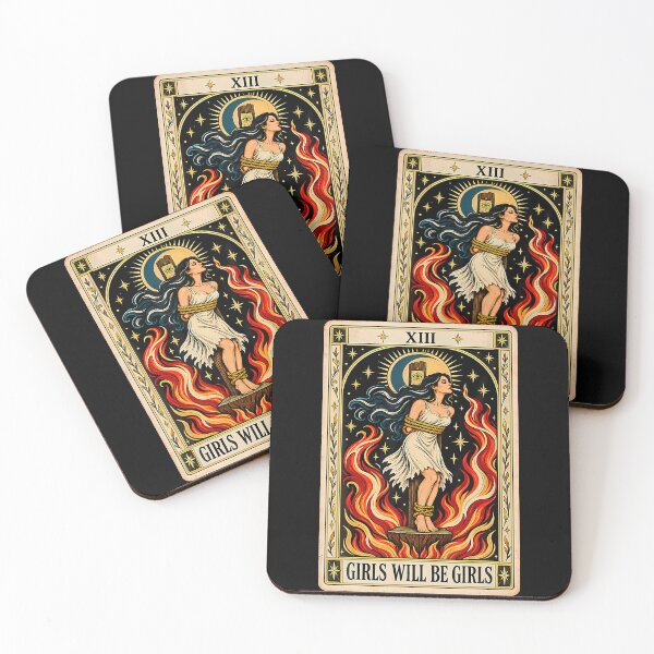 Item preview, Girl Will Be Girls Witch Cigarette Burning Tarot Card Occult designed and sold by PAROSSA.