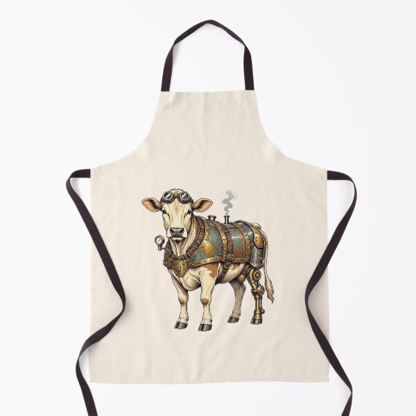 Item preview, Steampunk Cow – Mechanical Cow with Brass Armor and Goggles designed and sold by SweetLilith.