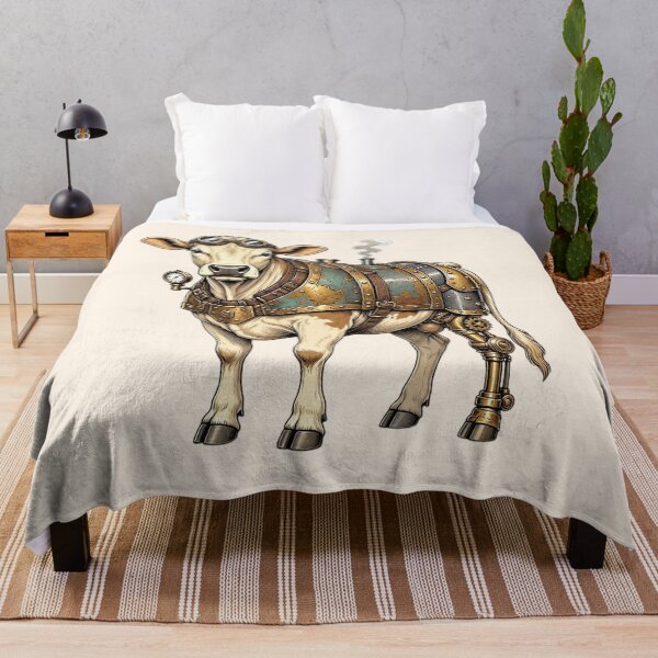 Item preview, Steampunk Cow – Mechanical Cow with Brass Armor and Goggles designed and sold by SweetLilith.
