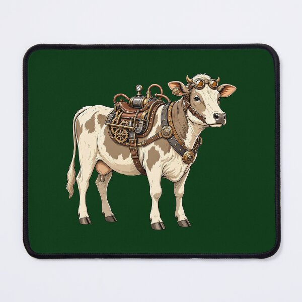 Item preview, Steampunk Cow – Mechanical Cow with Brass Armor and Goggles designed and sold by SweetLilith.