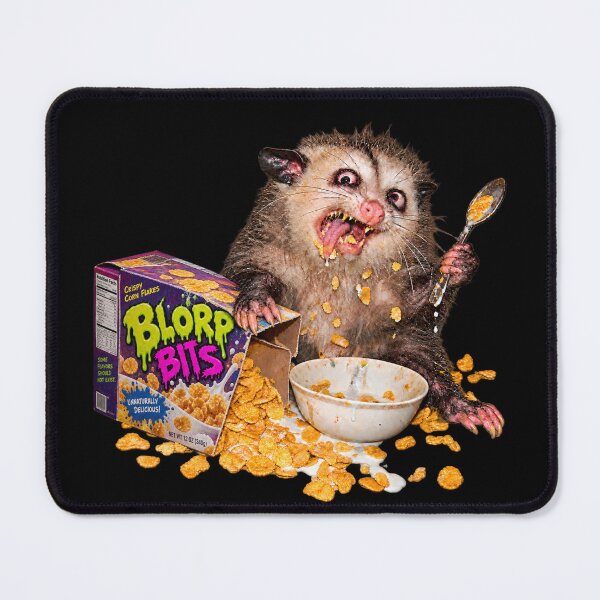 Item preview, Funny Cursed Opossum Cereal Crisis Weird Meme designed and sold by AmiGraph.