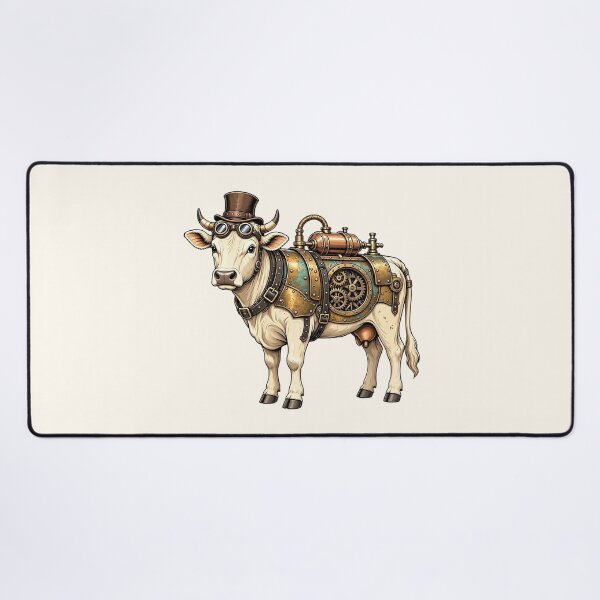 Item preview, Steampunk Cow – Mechanical Cow with Brass Armor and Goggles designed and sold by SweetLilith.