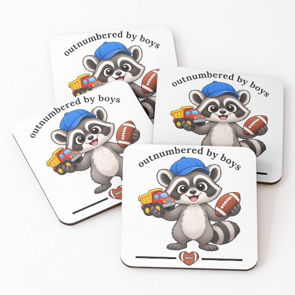 Item preview, Outnumbered by Boys Raccoon Funny Boy Mom Gift designed and sold by Teetreasure2.