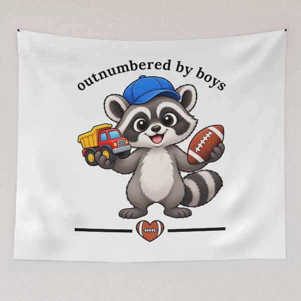Item preview, Outnumbered by Boys Raccoon Funny Boy Mom Gift designed and sold by Teetreasure2.