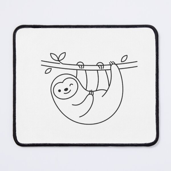 Item preview, Cute Minimalist Sloth Hanging on Tree Branch Line Art Design designed and sold by Nubian Style.