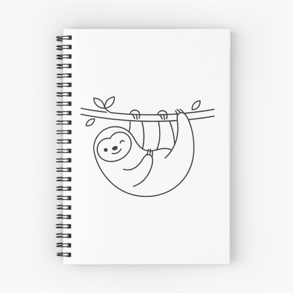 Item preview, Cute Minimalist Sloth Hanging on Tree Branch Line Art Design designed and sold by Nubian Style.