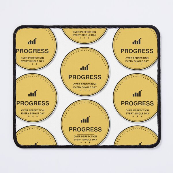 Item preview, Progress Over Perfection Sticker | Trendy Butter Yellow Retro Badge designed and sold by mryan78.
