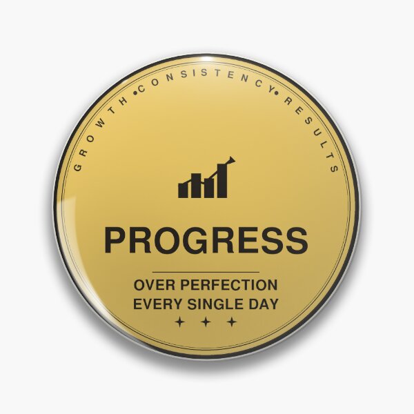 Item preview, Progress Over Perfection Sticker | Trendy Butter Yellow Retro Badge designed and sold by mryan78.