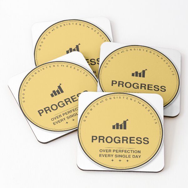 Item preview, Progress Over Perfection Sticker | Trendy Butter Yellow Retro Badge designed and sold by mryan78.