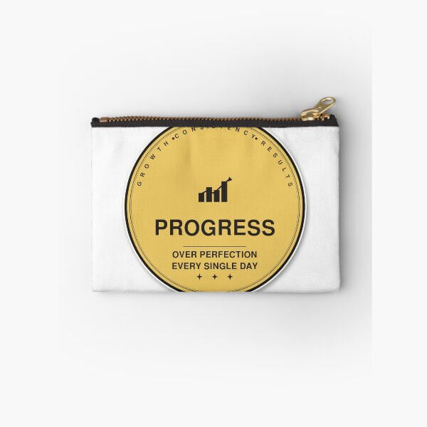 Item preview, Progress Over Perfection Sticker | Trendy Butter Yellow Retro Badge designed and sold by mryan78.