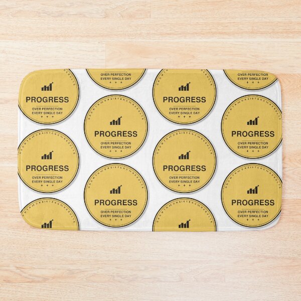 Item preview, Progress Over Perfection Sticker | Trendy Butter Yellow Retro Badge designed and sold by mryan78.