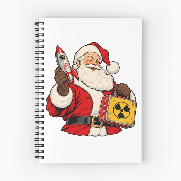 Item preview, Winking Fallout Santa With Rocket Toy And Nuclear Lunchbox designed and sold by IllustrifyArts.