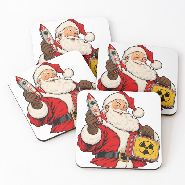 Item preview, Winking Fallout Santa With Rocket Toy And Nuclear Lunchbox designed and sold by IllustrifyArts.