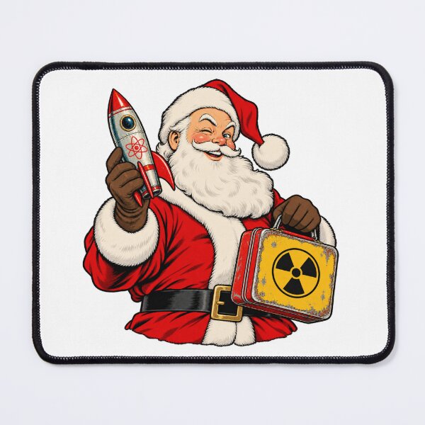 Item preview, Winking Fallout Santa With Rocket Toy And Nuclear Lunchbox designed and sold by IllustrifyArts.