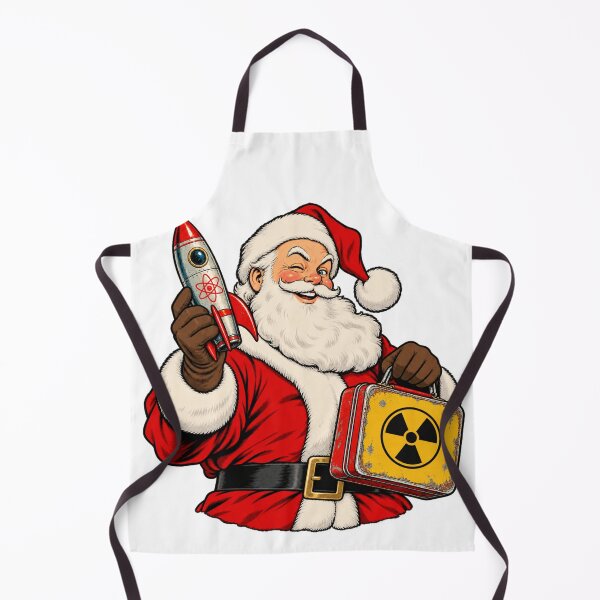 Item preview, Winking Fallout Santa With Rocket Toy And Nuclear Lunchbox designed and sold by IllustrifyArts.