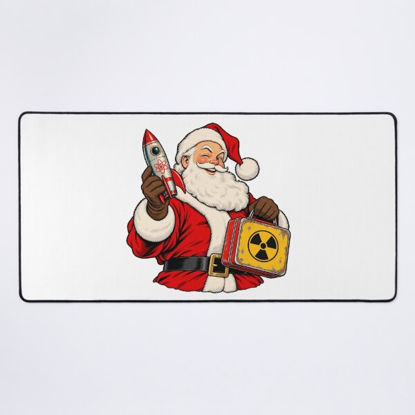 Item preview, Winking Fallout Santa With Rocket Toy And Nuclear Lunchbox designed and sold by IllustrifyArts.