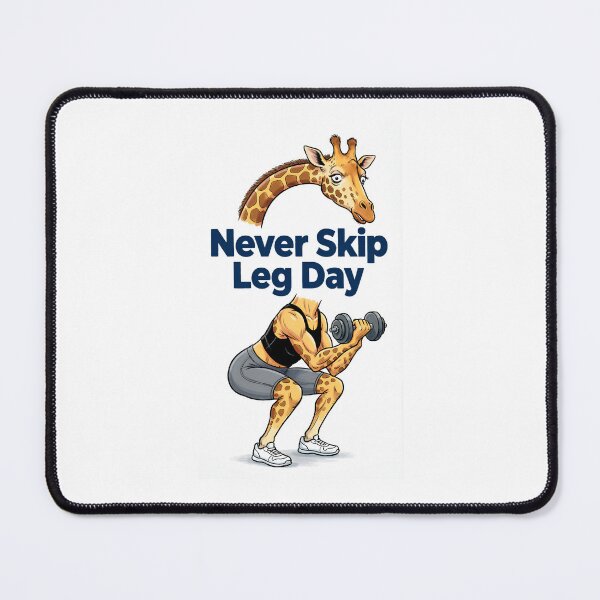 Item preview, Giraffe doing squats "Never Skip Leg Day" - Funny illustration of a giraffe in the gym designed and sold by fastansic.