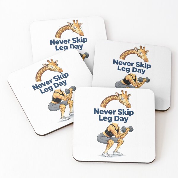 Item preview, Giraffe doing squats "Never Skip Leg Day" - Funny illustration of a giraffe in the gym designed and sold by fastansic.