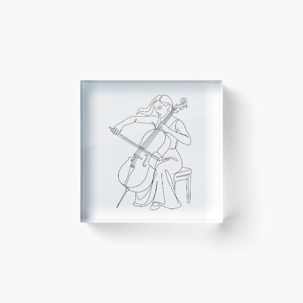 Item preview, Female Cellist Line Art – Minimalist Cello Music Design designed and sold by Nubian Style.