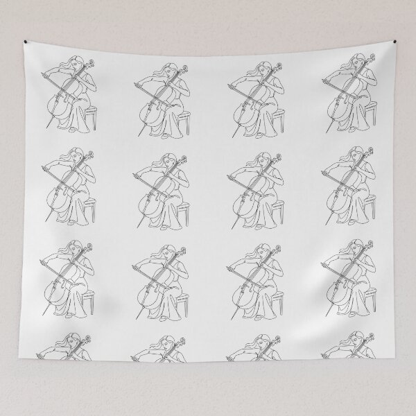 Item preview, Female Cellist Line Art – Minimalist Cello Music Design designed and sold by Nubian Style.