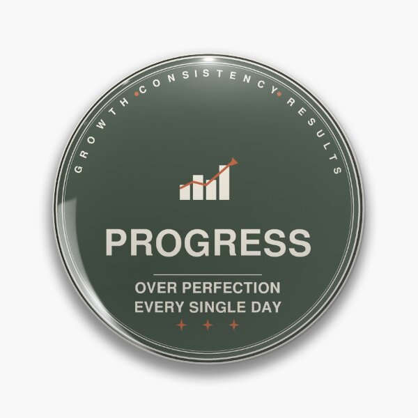 Item preview, Progress Over Perfection Sticker | Sage Green Terracotta Boho Pin designed and sold by mryan78.