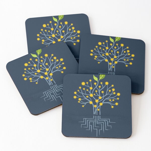 Item preview, Firefly Roots — Circuit Tree in Navy and Gold designed and sold by ShooNyaArtStudio.