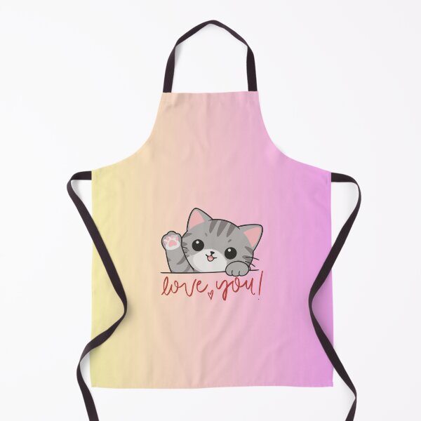 Item preview, Cute Kawaii Cat Waving Love You Pastel Gradient⁠ designed and sold by VibeDistrictLab.