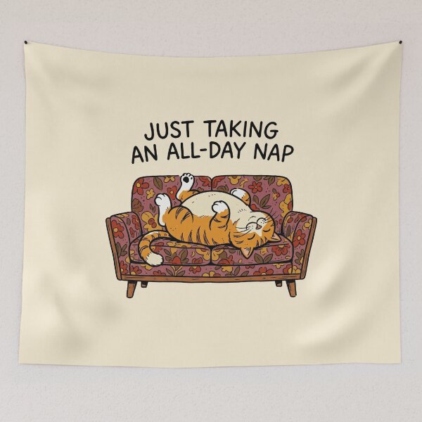 Item preview, Lazy Cat Retro All-Day Nap Cute 90s Cartoon designed and sold by Rewind & Print.