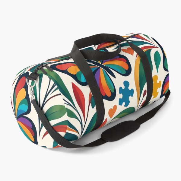 Item preview, Neurodivergent Vibrant Rainbow Butterfly and Puzzle Pieces Seamless Pattern designed and sold by Luvjesus2.