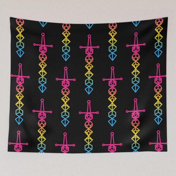 Item preview, Pansexual Pride D&D Dice Sword designed and sold by PerchingCrow.