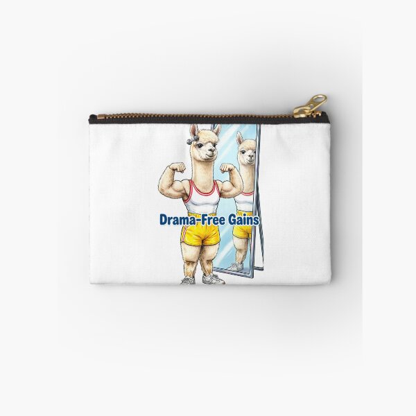 Item preview, Bodybuilding Llama "Drama-Free Gains" - Funny Illustration of a Gym Alpaca Posing in the Mirror designed and sold by fastansic.
