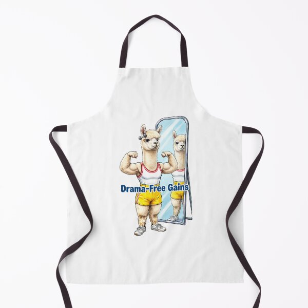 Item preview, Bodybuilding Llama "Drama-Free Gains" - Funny Illustration of a Gym Alpaca Posing in the Mirror designed and sold by fastansic.