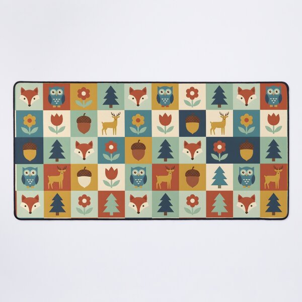Item preview, Mid-Century Scandinavian Folk Art Pattern - Geometric Woodland Animals designed and sold by ShabanMerch⭐⭐⭐.