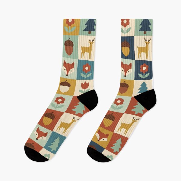 Item preview, Mid-Century Scandinavian Folk Art Pattern - Geometric Woodland Animals designed and sold by ShabanMerch⭐⭐⭐.