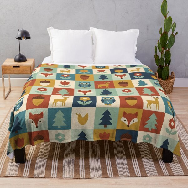 Item preview, Mid-Century Scandinavian Folk Art Pattern - Geometric Woodland Animals designed and sold by ShabanMerch⭐⭐⭐.
