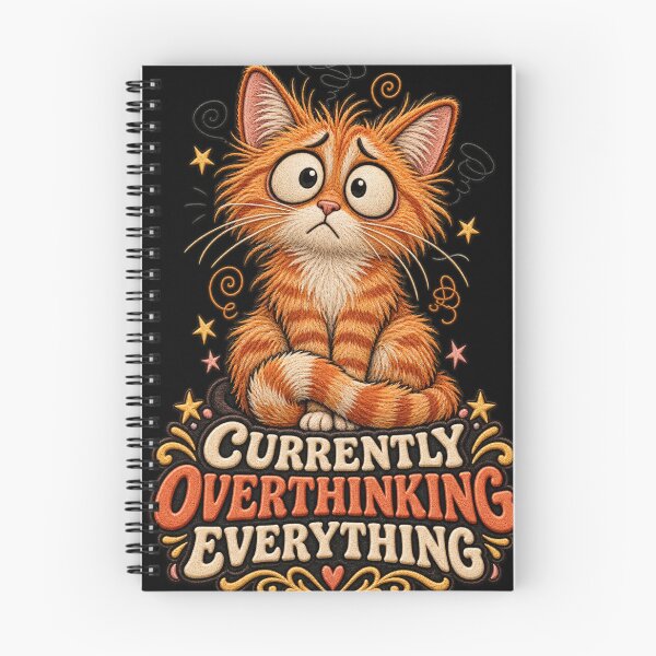 Item preview, Funny Orange Cat Anxiety Design – Currently Overthinking Everything designed and sold by Emoji Emblems.