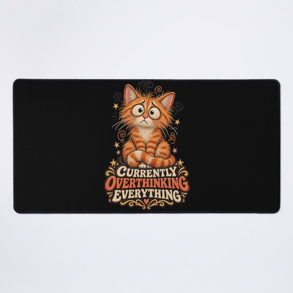 Item preview, Funny Orange Cat Anxiety Design – Currently Overthinking Everything designed and sold by Emoji Emblems.
