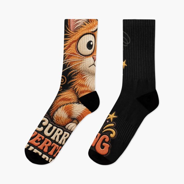 Item preview, Funny Orange Cat Anxiety Design – Currently Overthinking Everything designed and sold by Emoji Emblems.