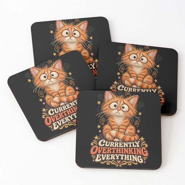 Item preview, Funny Orange Cat Anxiety Design – Currently Overthinking Everything designed and sold by Emoji Emblems.