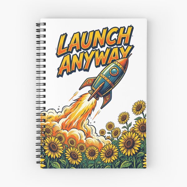 Item preview, Launch Anyway Retro Rocket Sunflower Field designed and sold by Sanan Israyilli.