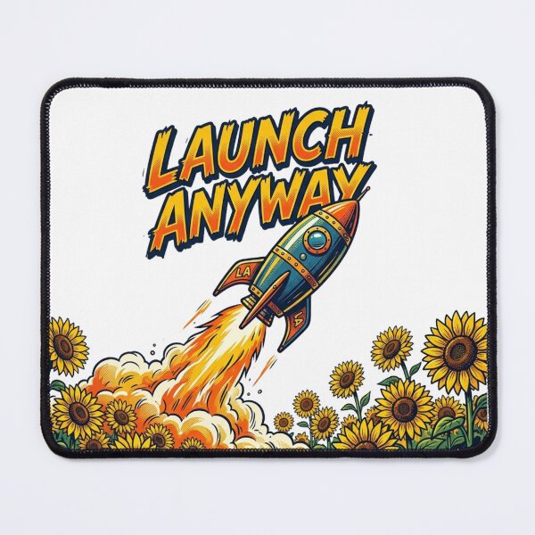 Item preview, Launch Anyway Retro Rocket Sunflower Field designed and sold by Sanan Israyilli.