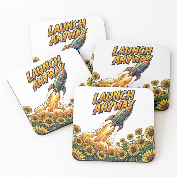 Item preview, Launch Anyway Retro Rocket Sunflower Field designed and sold by Sanan Israyilli.