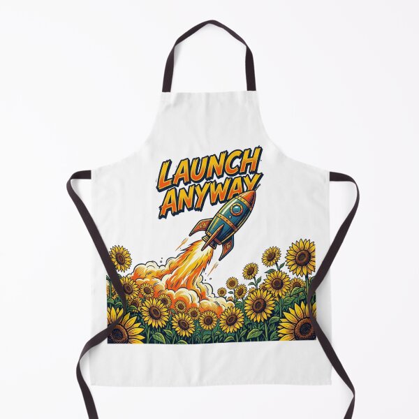 Item preview, Launch Anyway Retro Rocket Sunflower Field designed and sold by Sanan Israyilli.