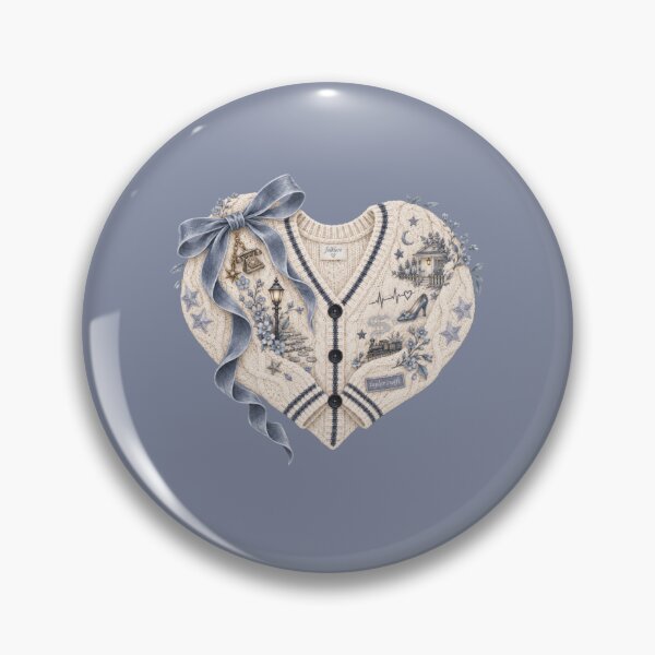 Item preview, blue Cardigan Taylor Swift Folklore Heart Sweater designed and sold by taylorvinyls.