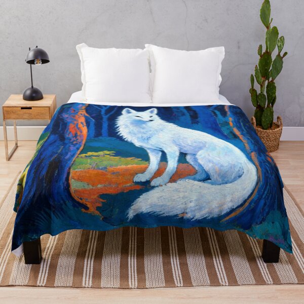 Item preview, White Fox Gazing at Orange Light,  Silent guardian of the night (V2) designed and sold by SabaMirzique.