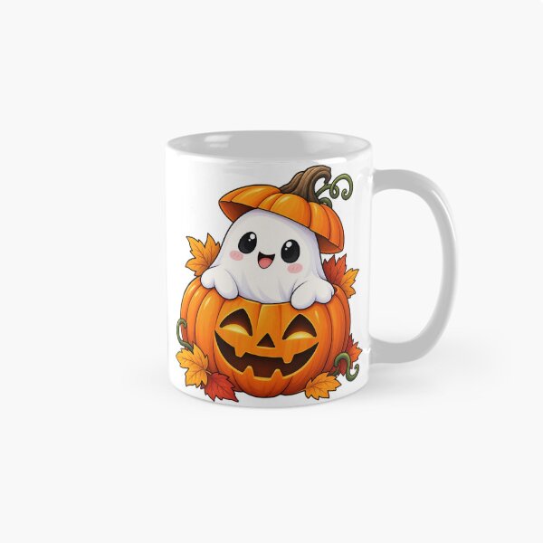 Item preview, Cute Ghost Pumpkin Halloween Kawaii designed and sold by Polmack  ⭐⭐⭐⭐⭐.