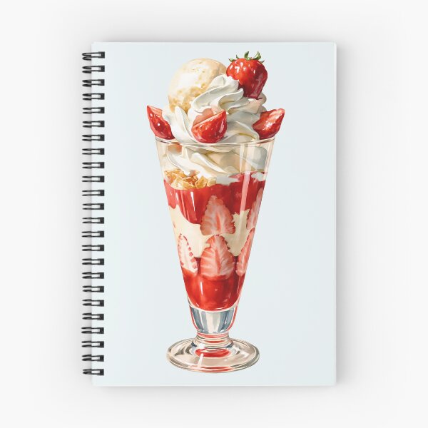 Item preview, Watercolor Japanese Strawberry Parfait designed and sold by sakurashorty.