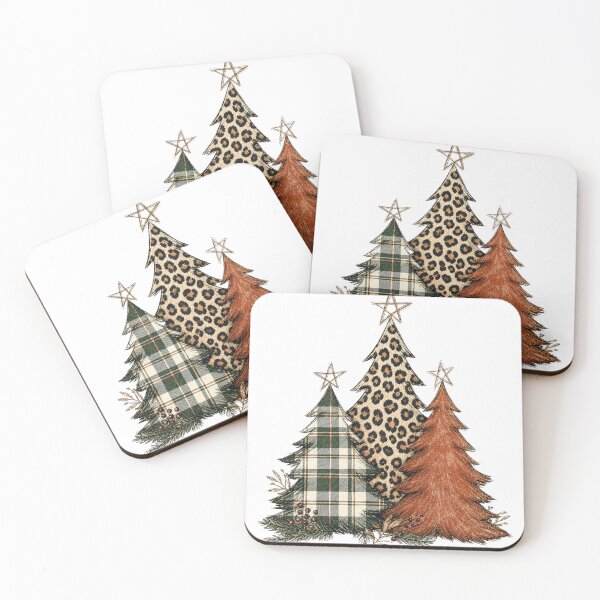 Item preview, Leopard Plaid Christmas Trees Rustic Holiday designed and sold by Luvahawb.