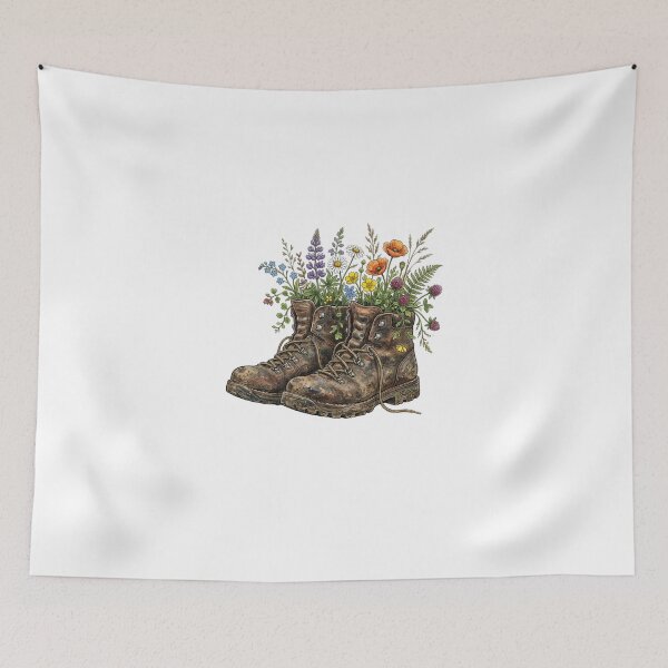 Item preview, Wildflowers Growing From Hiking Boots designed and sold by Sanan Israyilli.